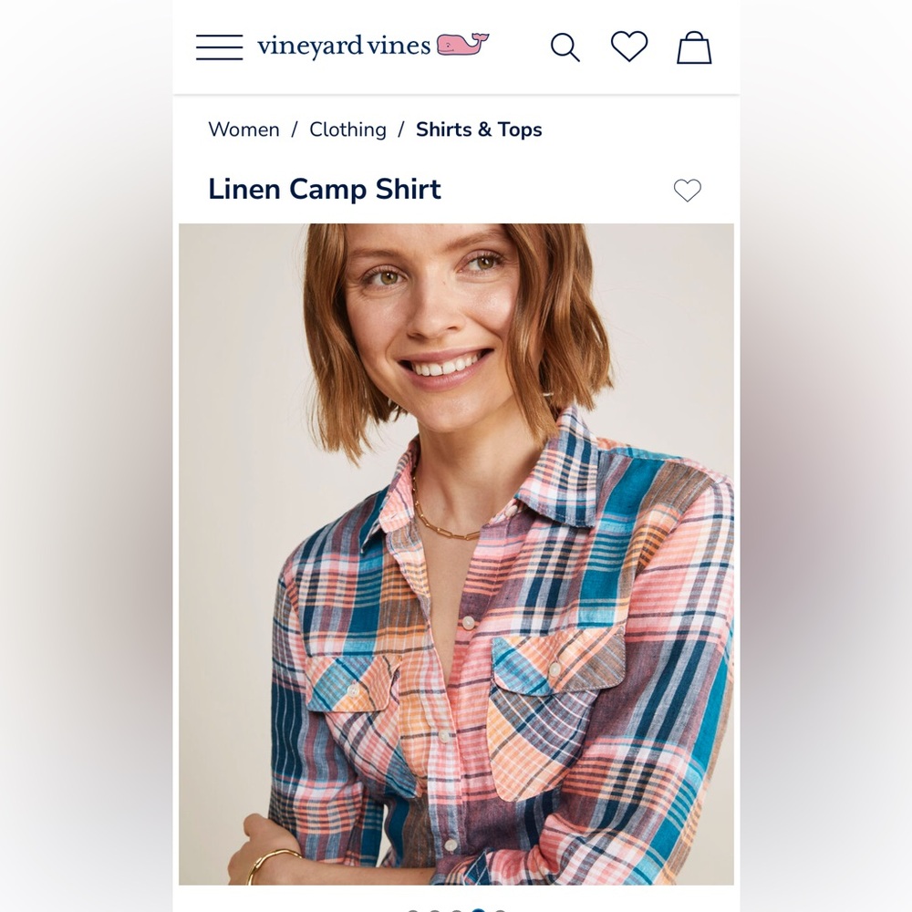 Vineyard Vines linen camp shirt size 14 NWT
